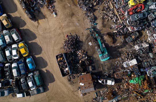 Scrap yard processing with BYG shears
