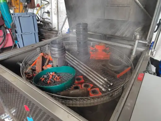 Breaker components in the parts washer