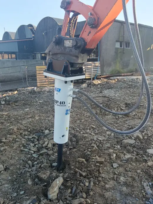 GB GBP Unicon rock breaker working on site